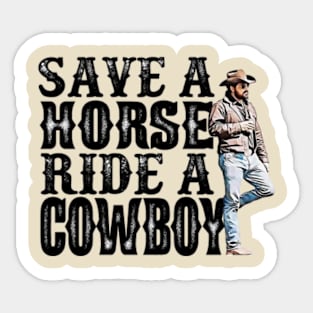 save ride cowboy Sticker